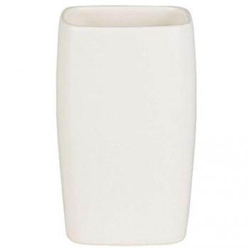 Portacepillos de dientes Retro de gres blanco 11x7x7 cm