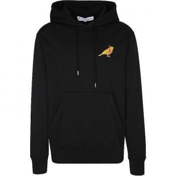 JW Anderson Black Hoodie for Men - Size: L with Canary Embroidery