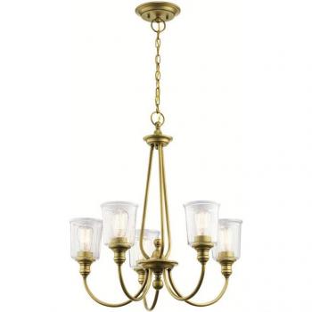 Candelabro Araña de Luces Waverly 5, Latón Natural, E27, 71.1 cm