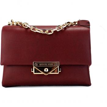Cece Small Dark Cherry Vegan Leather Convertible Flap Crossbody Bag