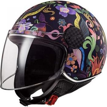 LS2 NC Casco per Moto, Hombre, Negro/Azul/Rosa, L
