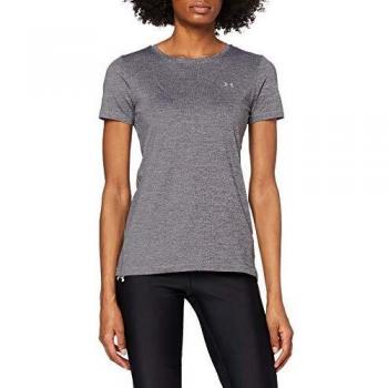Under Armour UA HG Armour SS Camiseta de Manga Corta, Mujer, Gris