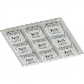 Plafón LED Cuadrado Integrado Fradelo con Acabado en Cromo y Cristal, 3780 lm, Moderno para Sala y Dormitorio