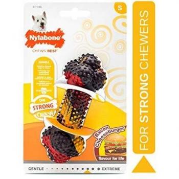 Nylabone fuerte bacon cheeseburger perro chew