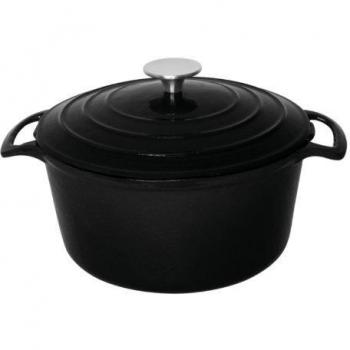 Cacerola Redonda de Hierro Fundido Negra 3.2L Vogue