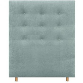 Cabecero Capitoné hasta el Suelo 95cm Tapizado en Tela Verde Agua y Polipiel para Camas Individuales y Matrimoniales - Dhome