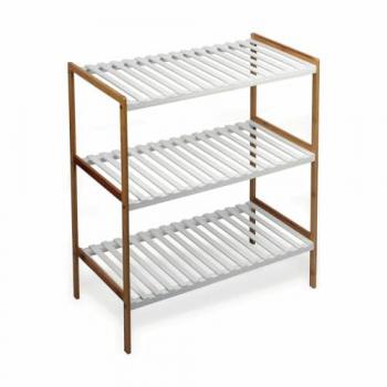 Estantería Multiusos de Bambú Blanco 3/4 Niveles 70x35x76.2cm