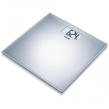 Beurer GS 202 - Báscula de baño digital de vidrio, pantalla LCD, color plateado