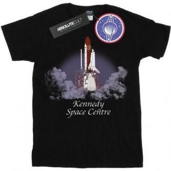 Camiseta de algodón para niñas NASA Kennedy Space Center Lift Off 12-13 negra