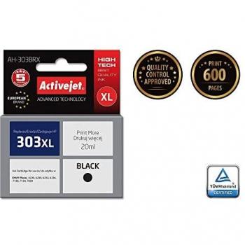Cartucho de Tinta Original Activejet AH-303BRX Negro, compatible con impresoras de inyección de tinta, capacidad para imprimir hasta 500 páginas, tecnología de tinta a base de agua, fácil instalación y alto rendimiento