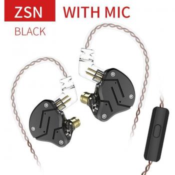 Auriculares Intrauditivos Híbridos KZ ZSN 1BA 1DD de Metal con Graves, Monitores Deportivos y Cancelación de Ruido