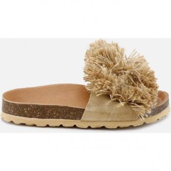 Sandalias de niña Eli 1957 en textil con adorno hilos y suela bio en color camel Papanatas