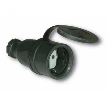 Base móvil retráctil Simon 16A 250V negro de goma
