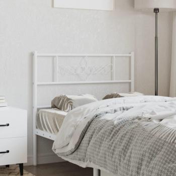 Cabecero de metal blanco de 100 cm con diseño moderno, estructura resistente, acabado en pintura blanca, fácil instalación y adecuado para camas individuales