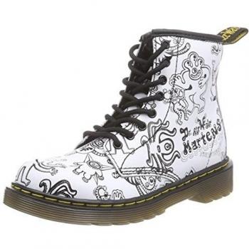 Dr. Martens DELANEY Wiggy World - Náuticos de piel Niños^Niñas, color blanco, talla 33
