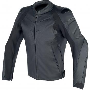 Dainese-FIGHTER Chaqueta de piel, Negro/Negro, Talla 50