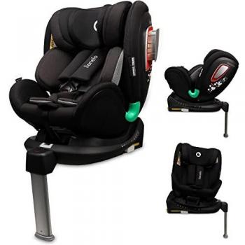 Lionelo Antoon RWF Asiento de seguridad 44 x 55 x 87-132,5 cm Para 0 – 18 kg Para niños 40-105 cm Regulación de la altura del reposacabezas de 10 niveles hacia atrás Dri-Seat SideProtect Toldo