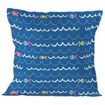 Funda de Almohada Sea Life Multicolor 80x80 cm 100% Algodón Calidad 150