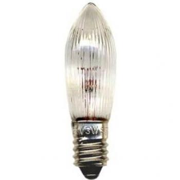 Bombilla E10 2,4W 12V forma de vela, set de 3 unidades