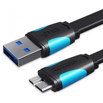 Cable USB 3.0 Vention VAS-A12-B050 MicroUSB/M – USB/M 50cm Azul y Negro