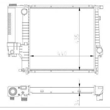Radiador NRF 53849A, refrigeración del motor, clase económica