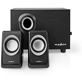 NEDIS Altavoz del PC Altavoz del PC | 2.1 | 33 W | Interruptores: 1x 3.5 mm | Alimentado por USB | Control de Volumen Negro