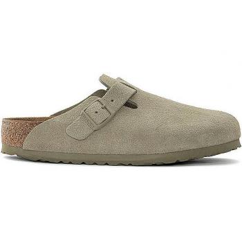 Birkenstock Boston Clogs Suede Leather Beige Khaki Size 41