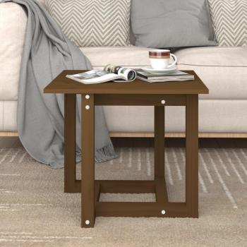 Mesa de centro de madera maciza de pino 50x50x45 cm en color natural, blanco, gris y marrón miel