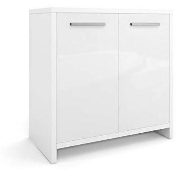 Mueble bajo lavabo Kiko, Blanco alto brillo, 58 x 60 cm