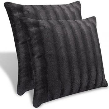 vidaXL 2 almohadas decorativas grises de piel artificial, 45 x cm