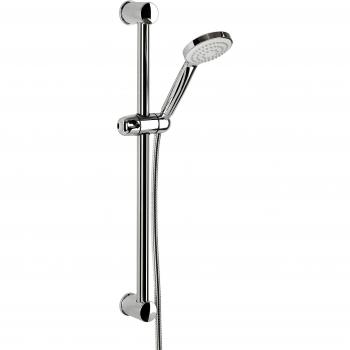 TATAY Kit de Alcachofa Ducha Marina con Barra y Manguera 1.5M, 10 cm de Diámetro, de ABS, 1 posición, Sistema de Ahorro de Agua y Antical, Fácil Limpieza, Cromado