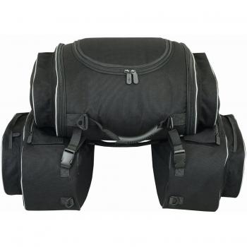 LOVO Alforjas laterales con bolsa trasera para moto