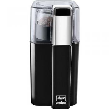 Molinillo de Café y Especias Melitta Amigo 1029-01, Cuchillas de Acero Inoxidable, Capacidad de 60 Gramos, Color Negro