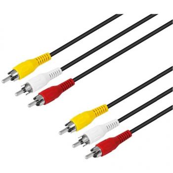 Cable de Conexión 3 RCA Macho a 3 RCA Macho de 1.5 metros