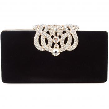 BAIGIO Cartera/Billetera de Mano para Mujer Bolso al Hombro Bolso con Cadenas Para Fiesta Boda Salidas Bolso Diseño Elegante de Terciopelo Color Rojo/Negro/Fucsia