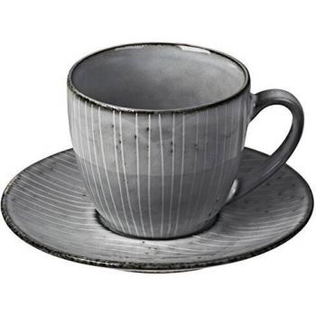 broste Copenhagen Nordic Sea Taza con platillo, Piedra, azul