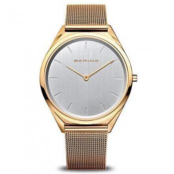 Bering Ultra Slim Gold Mesh Unisex Watch 17039-334