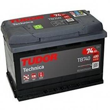 Batería para coche Tudor Exide Technica 74Ah, 12V. Dimensiones: 278 x 175 x 190. Borne derecha.
