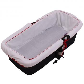 Tititnins® - Funda Capazo Goma compatible con Bugaboo Camaleon 2 y 3 Plus Plus PIQUE BLANCO.Rojo - Acolchado Transpirable-
