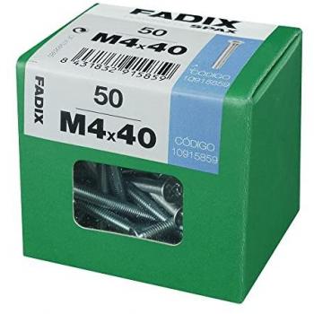 Caja de Tornillos FADIX 50 Unidades Rosca Métrica M4 x 40 mm Transparente
