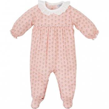 Pelele de bebé niña estampado en algodón color rosa