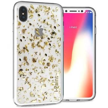 Carcasa Protectora con Purpurina para iPhone X/XS - Color Dorado