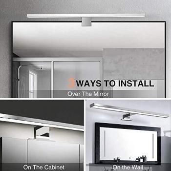 Aplique Espejo Baño LED Impermeable IP44 Kambo, Luz Espejo Baño 30 x 11 x 4cm, Lámpara de Espejo Led 5W Blanca Neutra 4000K 350LM Plástico ABS 230V para Apliques Baño, Armario, Pared
