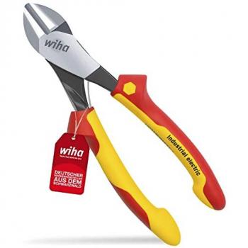 Wiha Alicates de corte diagonal de fuerza Industrial electric con DynamicJoint® con resorte de apertura conectable y desconectable 200 mm, 8' (41330)