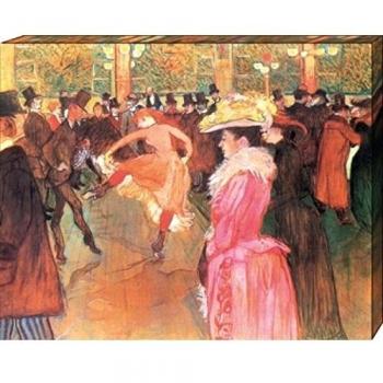 1art1 Henri De Toulouse-Lautrec Póster Impresión En Lienzo Dance In The Moulin Rouge, 1890 Cuadro En Bastidor De Camilla De Madera | Mural XXL | Imagen 50x40 cm