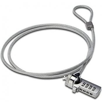 ACT Combinación de Bloqueo para portátil de 1,5 m, Cable antirrobo portátil, Bloqueo de contraseña de 4 dígitos, para portátil y PC - AC9015