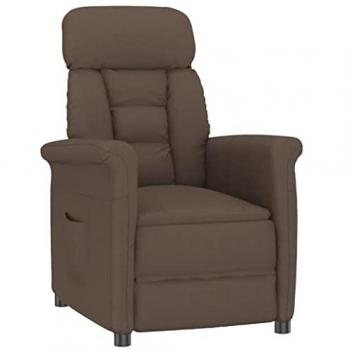 Sillón reclinable de cuero sintético marrón