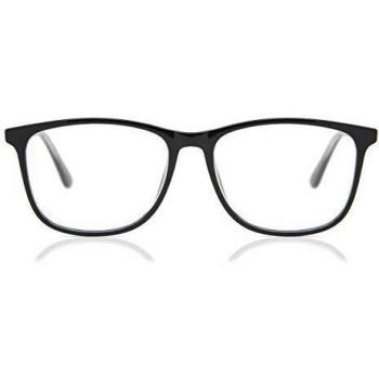 Cuadrado Montura Completa Plástico Negras Gafas Recetadas para Hombre - SmartBuy Collection