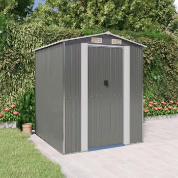 vidaXL Garden Shed Light Grey 192x191x223 cm Galvanised Steel