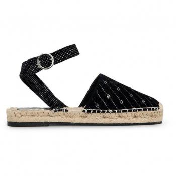 Liu Jo Flat Sandals SA2271PX020, Female, Black, Size: 6 US, Ankle Strap, Round Toe